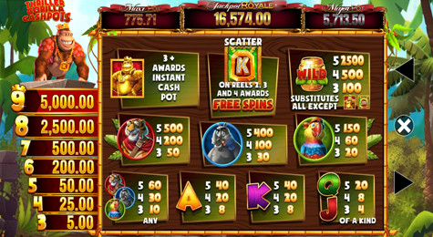 Thriller Gorilla Cashpots™ Jackpot Royale™ Screenshot